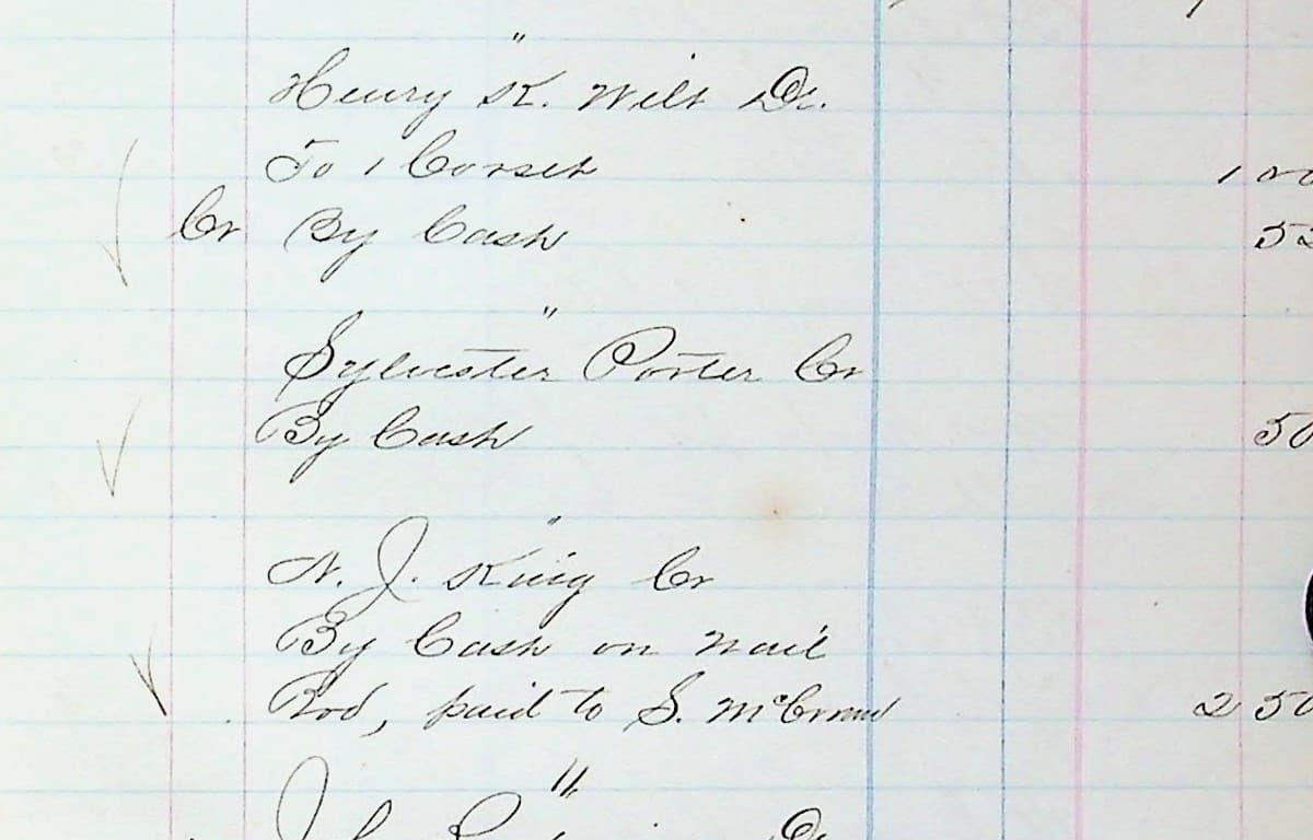 19th Century Ledgers-Dr. and Cr. (Debits and Credits) Explained