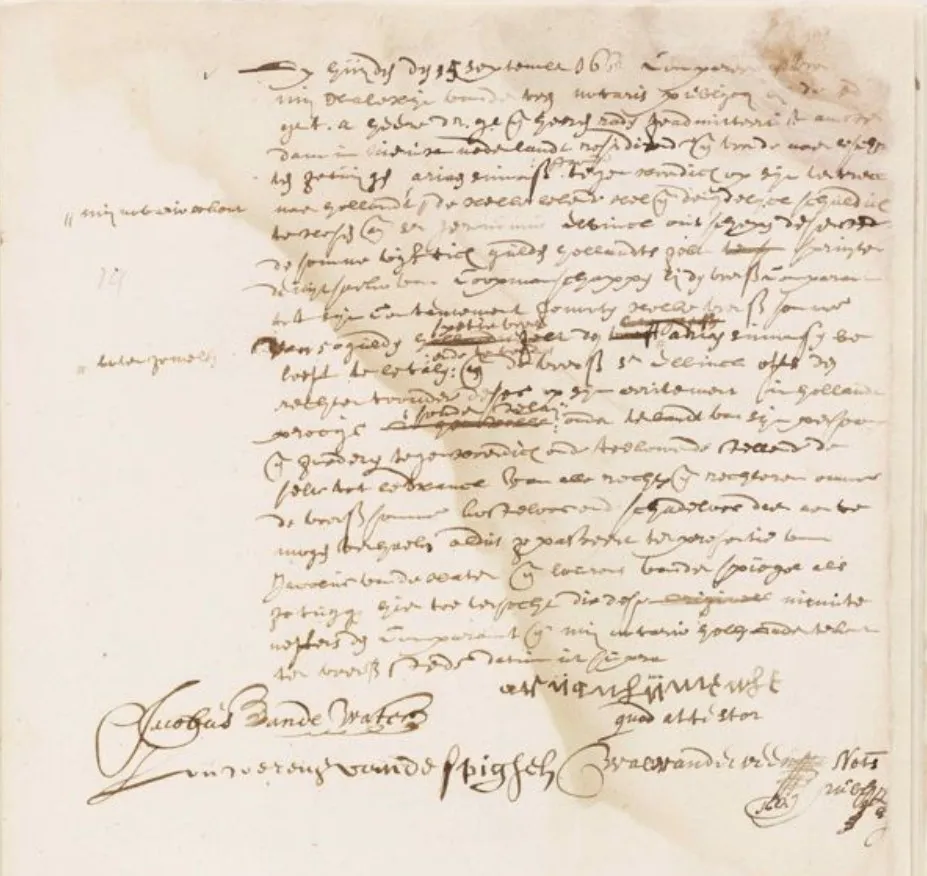 Dutch notarial deed with dense legal handwriting and signatures
